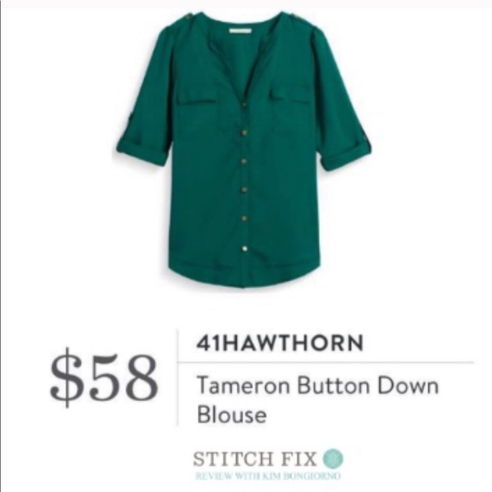 Green button down blouse